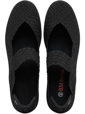 Bernie Mev BM Berna Woven Mary Jane wedge in Black-new